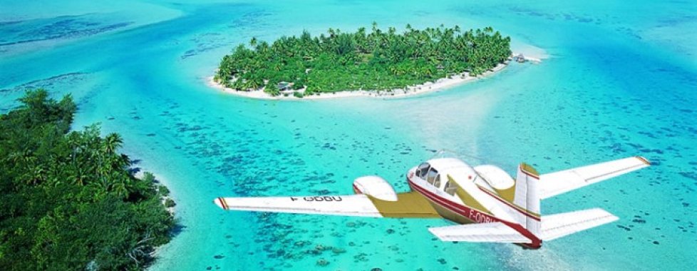 arrivo in aereo sull'atollo