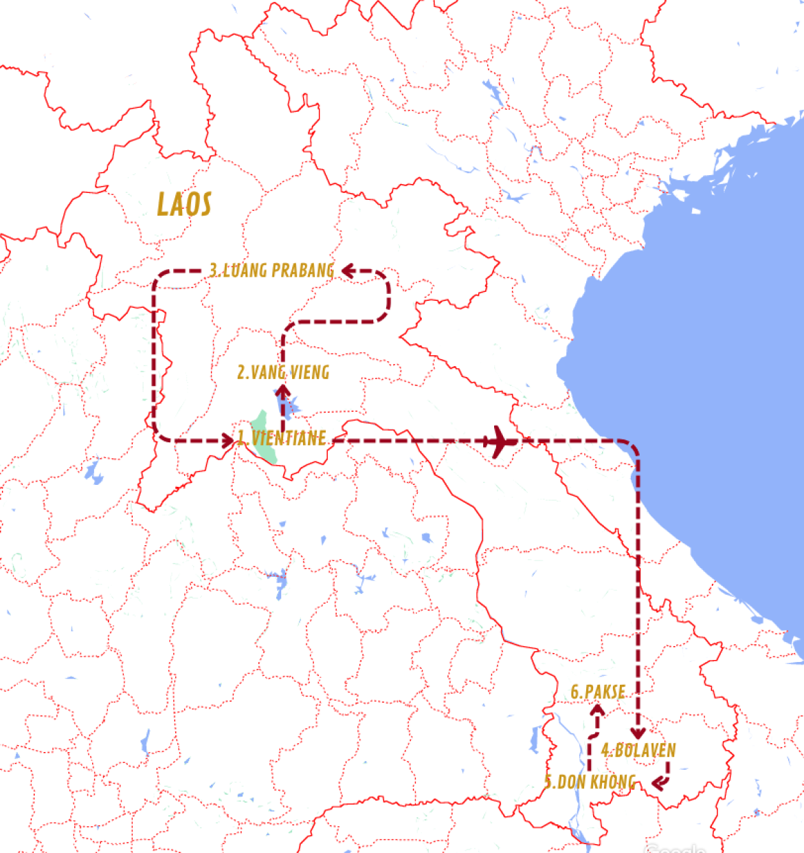 Mappa viaggi-laos