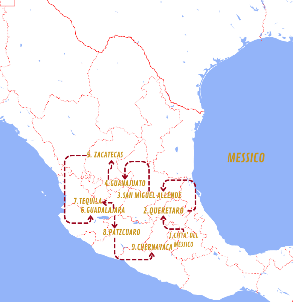 Mappa viaggi-messico
