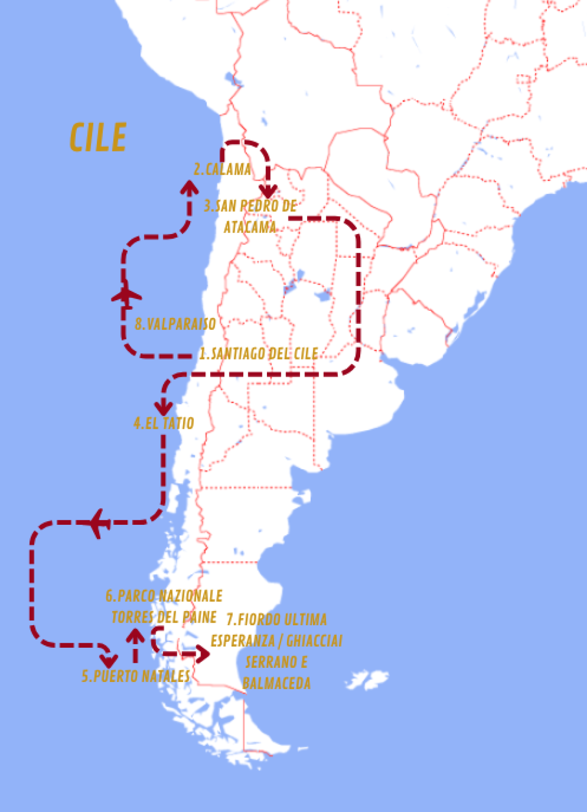 Mappa viaggi-cile