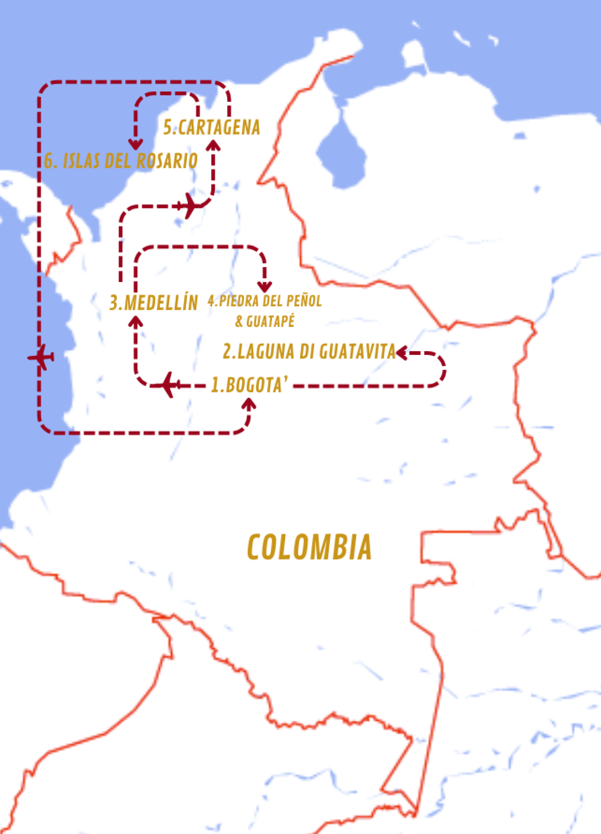Mappa viaggi-colombia
