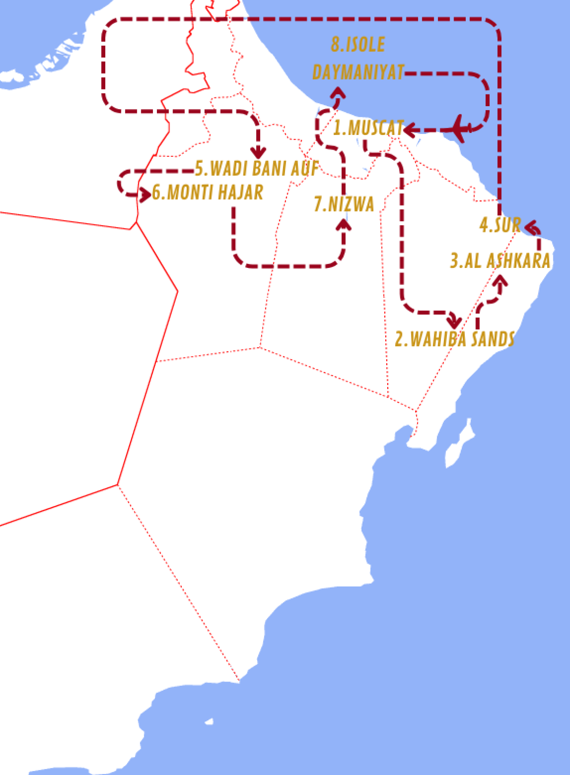 Mappa viaggi-oman