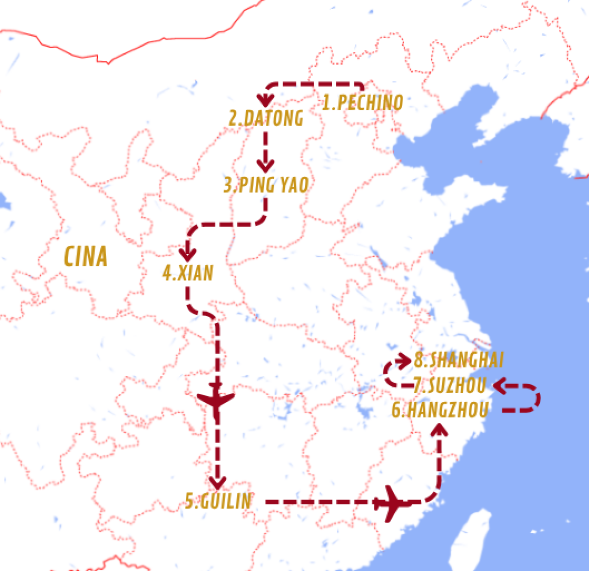 Mappa viaggi-cina