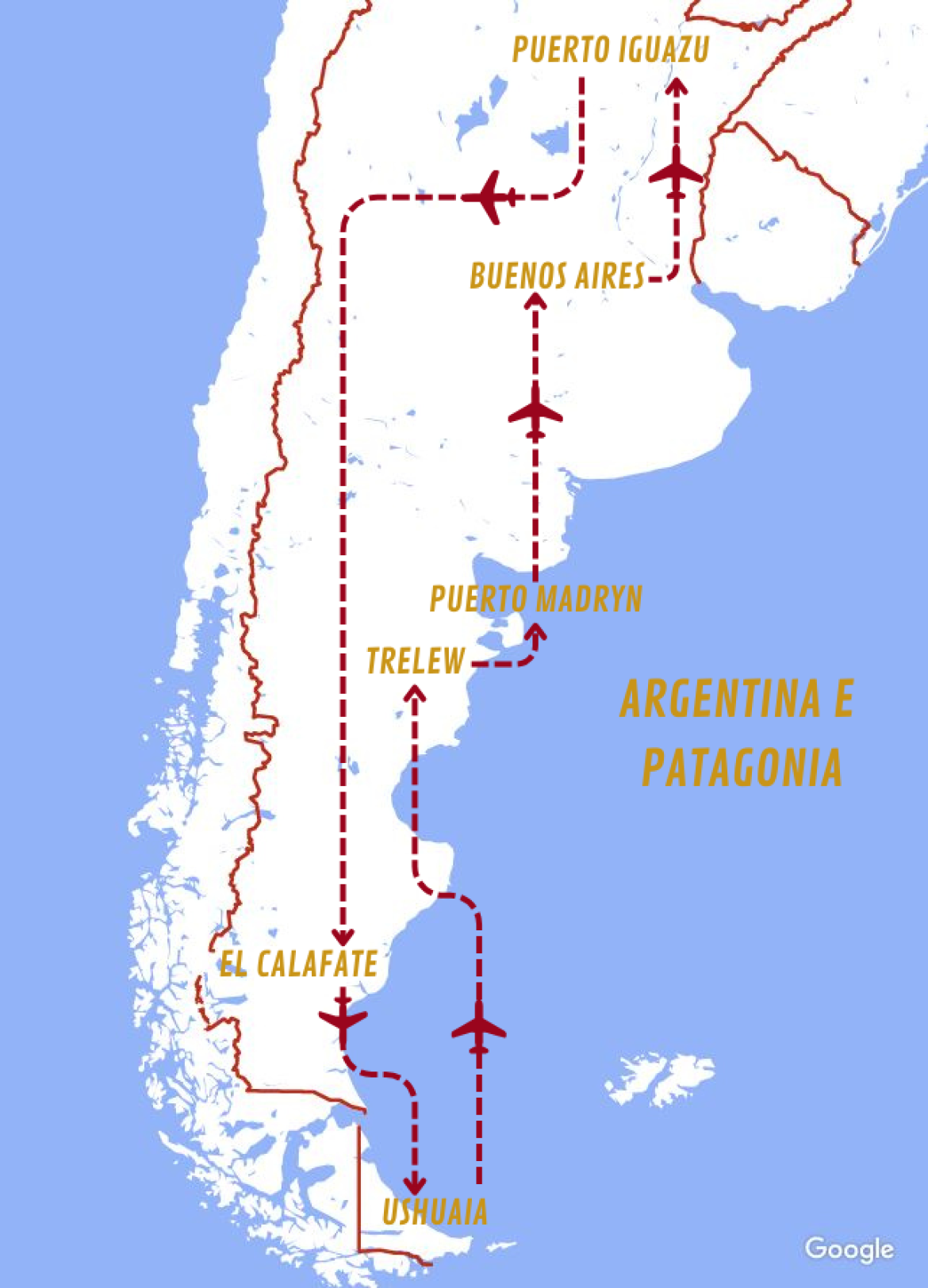 Mappa viaggi-argentina-patagonia