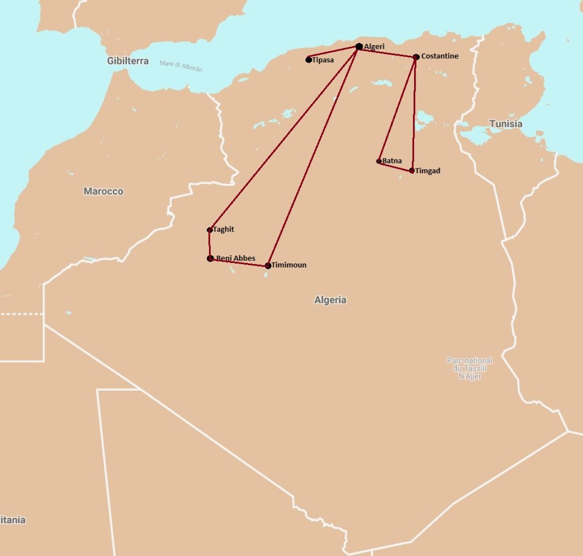 Mappa viaggi-algeria